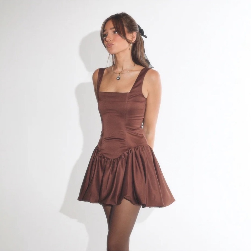 WeWoreWhat Mini Dress in Chocolate